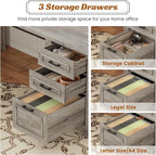 SEDETA 69" L Shaped Desk with Drawers and Storage, Farmhouse Computer Desk with - Image 5