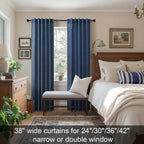 Navy Blue Curtains 38 Inch Wide - Image 2