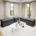 43 inch Storage Ottoman Bench, 30 inch Folding Storage Bench Ottoman, - Image 7