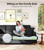 87in Corduroy Couch, Kidirect Sofa No Tool Assembly, Comfy Couches - Image 8