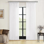 Snow White Linen Curtains 80 Inches Long by Twodrapes