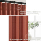 Extra Long Burnt Orange Sheer Fall Curtains & Drapes 108 Inches Long 2 Panels - Image 3
