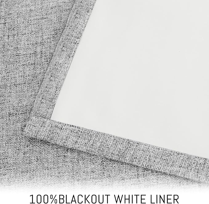Yakamok Dove Grey Linen Textured Curtains 96 Inches Long - Image 3