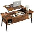 VECELO Wood Lift Top Coffee Table by VECELO