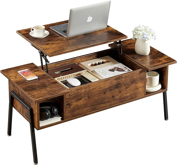 VECELO Wood Lift Top Coffee Table by VECELO