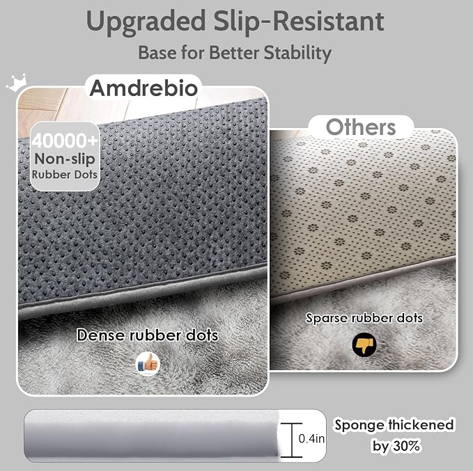 Amdrebio Tie-Dyed Light Grey Fluffy Area Rug 4x6 - Image 6