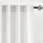 MIULEE Bleached Linen Kitchen Curtain 36 Inch Length 2 Panels Farmhouse | - Image 4