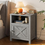 Marsail Farmhouse Nightstand, Wood Bedside Table - Image 8