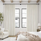 90 Inch Pinch Pleated Linen 100% Blackout Curtains 2 Panels Cream Natural | - Image 7