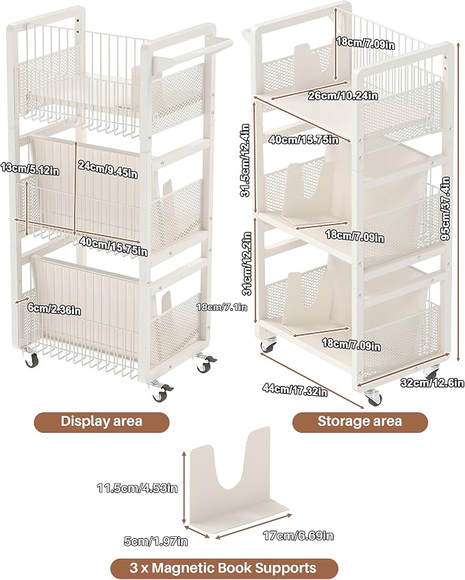UMDONX Heavy-Duty Double-Sided Book Cart - Image 2