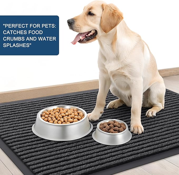 OLANLY 2-Pack Front Door Mats 71x23, Waterproof Heavy-Duty Doormats | Charcoal - Image 6