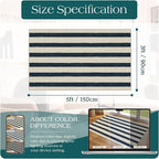 Blue and White Striped Entry Rug - Image 6