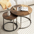 aboxoo Coffee Table Nesting Round Table Set of 2 Side Table by aboxoo