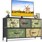 5-Drawer Dresser for Bedroom, Anti-Tip Wide Storage Organizer Fabric Chest of by SageNest