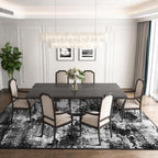 Washable Rug 9x12 Area Rugs for Living Room Bedroom Carpet Black | Indoor - Image 3