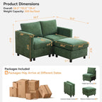 WUTUTUEE 58”Modular Sectional Loveseat Sofa - Image 2
