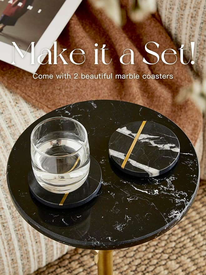 Adjustable-Height Marble Drink Table - Image 6