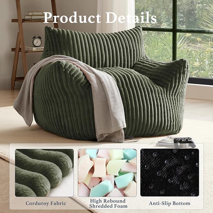 Gericco Giant Plush Bean Bag Chair - Image 3