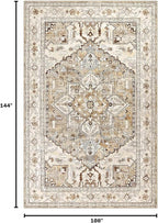 Yamaziot Area Rug 9x12, Non-Slip Washable Boho Vintage Living Room Bedroom Rug - Image 2
