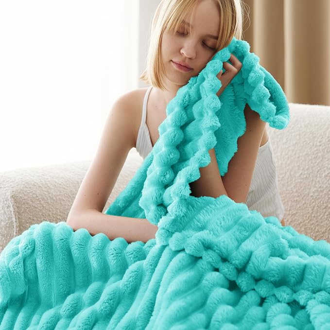 Bedsure Soft Twin Blanket for Bed Decor Gifts Blue Fog 60"x80" | Birthday Gifts - Image 4