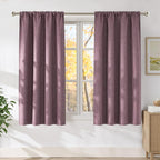 NICETOWN Greyish Purple Faux Linen Room Darkening Rod Pocket Curtains 63 inch by NICETOWN