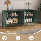 ARTPOWER 61.8" Hollow Carved Wood Accent Cabinet - Image 3