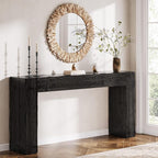 Solid Wood Console Table, 63-Inch Farmhouse Sofa Table Behind Couch - Image 3