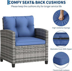 3-Piece Patio Furniture Set, Outdoor PE Rattan Chair - Image 5