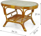 Malibu Lounge Set of 4: 2 Natural Rattan Wicker Chairs, Three-Seater Sofa and - Image 5