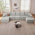 167.7" Sectional Cloud Couch for Living Room, Modular Floor Deep-Seat Sofa by Lakifun