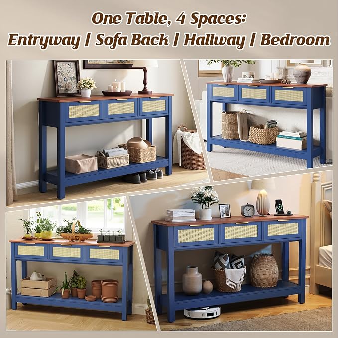 Luoxiao 47" Blue Entryway Table - Image 7
