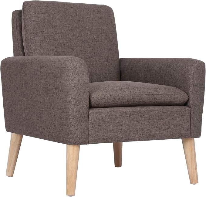 Mid-Century Accent Chair, Modern Fabric Comfy Upholstered Armchair by Lohoms