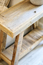 Doug and Cristy Designs Aztec A-Frame Side Table; Reclaimed Wood End Table - Image 2