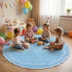 GarveeHome Large Round Rug 8ft Scalloped Washable Circle Living Room Rug | Soft - Image 2