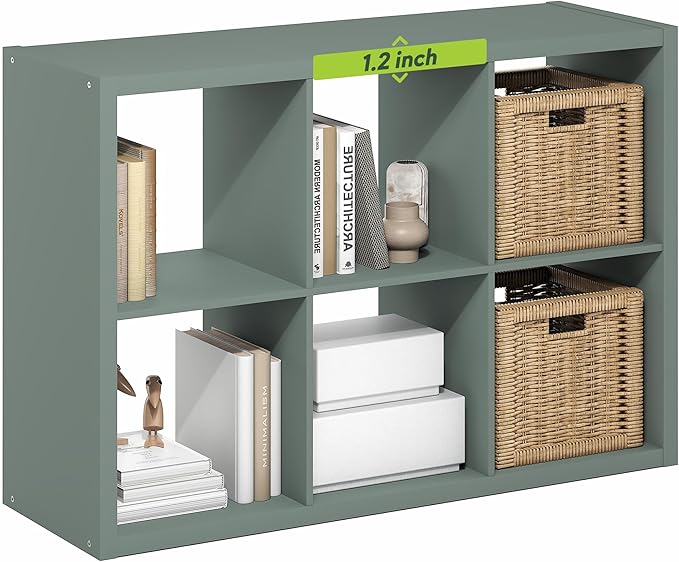 Furinno Cubicle Book Shelf, 6-Cube Bookshelf, Extra Thick Frame Horizontally & by Furinno-FitsYourSpaceFitsYourBudget