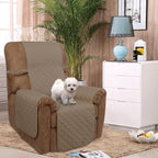 U-NICE HOME Reversible Recliner Chair Covers, Taupe | 28''Recliner Cover - Image 2