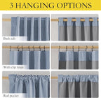NICETOWN Short 100% Blackout Curtains 63" Long, Burlap Linen Drapes - Image 2