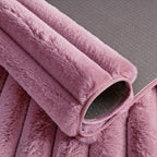 Dusty Rose Rabbit Striped Plush Rug 8'x10', Fluffy Shaggy Area Rug - Image 6