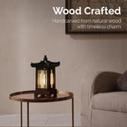 Traditional Korean Wood Lamp | Handmade Asian Oriental Table Lantern | Bedside - Image 2