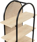 Nathan James Amara Bohemian 5-Shelf Etagere Bookcase, Rattan Open Bookshelf - Image 7