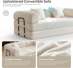 79" Convertible Sofa Bed with Fixed-Shape Frame & Removable Armrests, Modular - Image 4