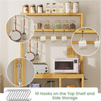 Bakers Rack with Power Outlets, 8-Tier Microwave Stand, Kitchen Utility Storage - Image 5