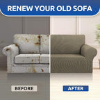 Stretch Oversized Couch Covers for Sofa Slipcover, Khaki | 1-Piece Washable - Image 7
