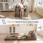 MAXYOYO Folding Sofa Bed with Backrest, Boneless Fold Out Couch Bed with Handle - Image 3