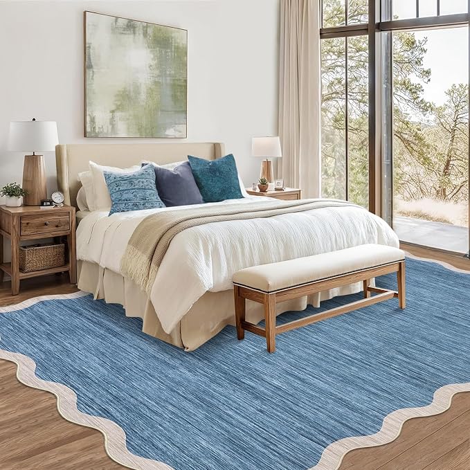 GarveeHome Scalloped Washable Area Rug 8 x 10 Rug - Image 3