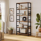 IRONCK Bookshelf, 31.5in Wide Shelf 6 Tier Bookcase, 110lbs/shelf Vintage - Image 6