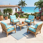 8Pcs Patio Cushion Covers Stretch Outdoor Furniture Protector Slipcovers | - Image 6