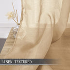 Tollpiz Short Sheer Curtains Linen Textured Bedroom Curtain Sheers Light - Image 2