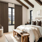 Dutch Cocoa 108 Inch Pinch Pleated Blackout Linen Curtains - Image 8