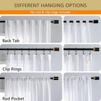 MYSKY HOME White Curtains for Living Room 1 Panel, Semi Sheer Curtains & Drapes - Image 4